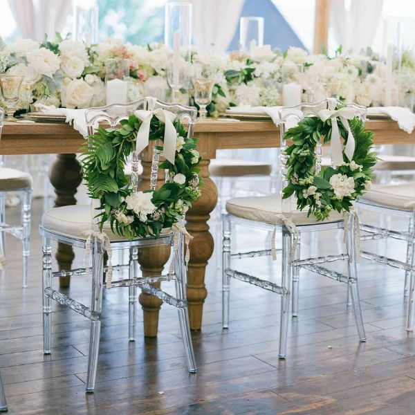 Rustic Floral Chair Wreaths