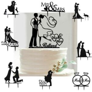 Elegant Mr. & Mrs. Silhouette Topper