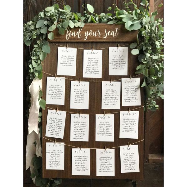 Seating Chart Calligraphy Board